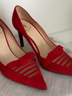 Red suede shoe
